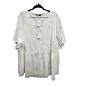 Bloomchic Short Sleeve Top White